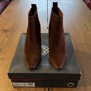 Vince Camuto brown heeled booties